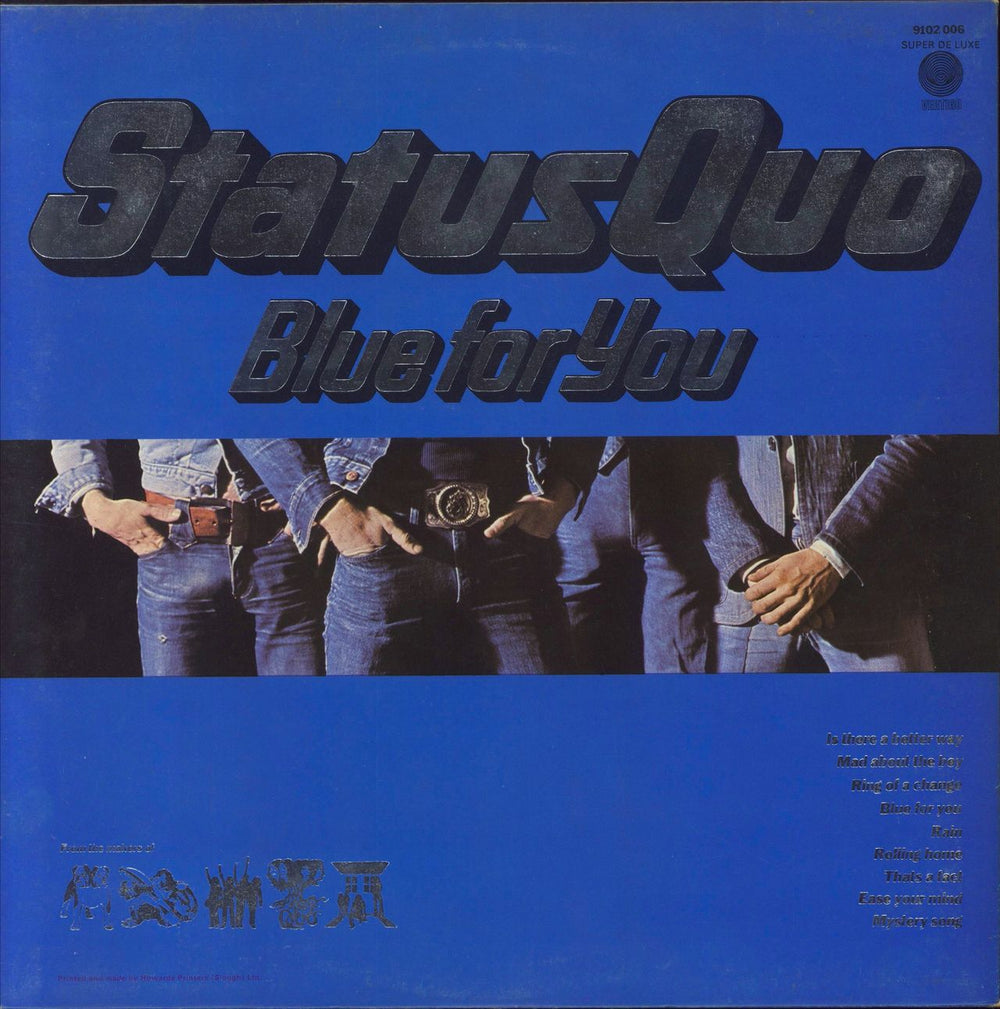 Status Quo Blue For You - EX UK vinyl LP album (LP record)