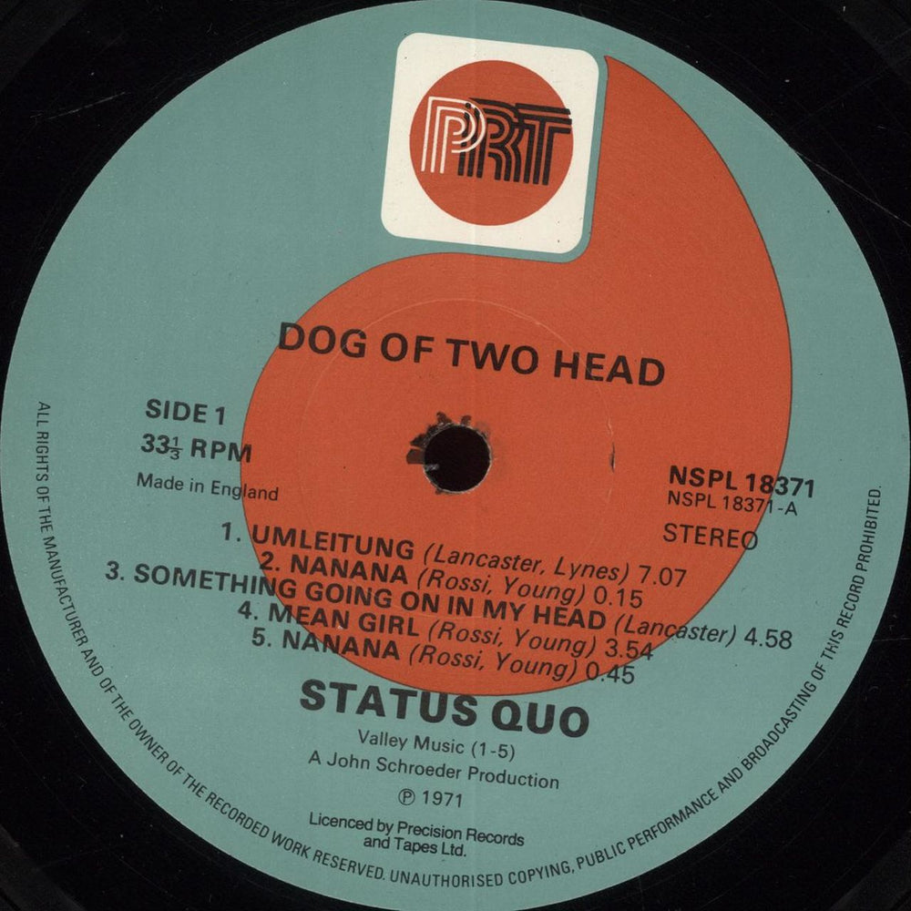 Status Quo Dog Of Two Head UK vinyl LP album (LP record) QUOLPDO681185