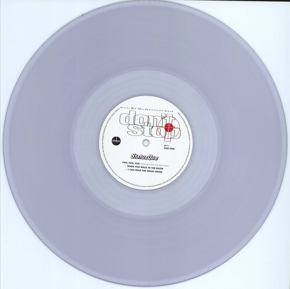 Status Quo Don't Stop - Transparent Heavyweight Vinyl UK 2-LP vinyl record set (Double LP Album) QUO2LDO768144