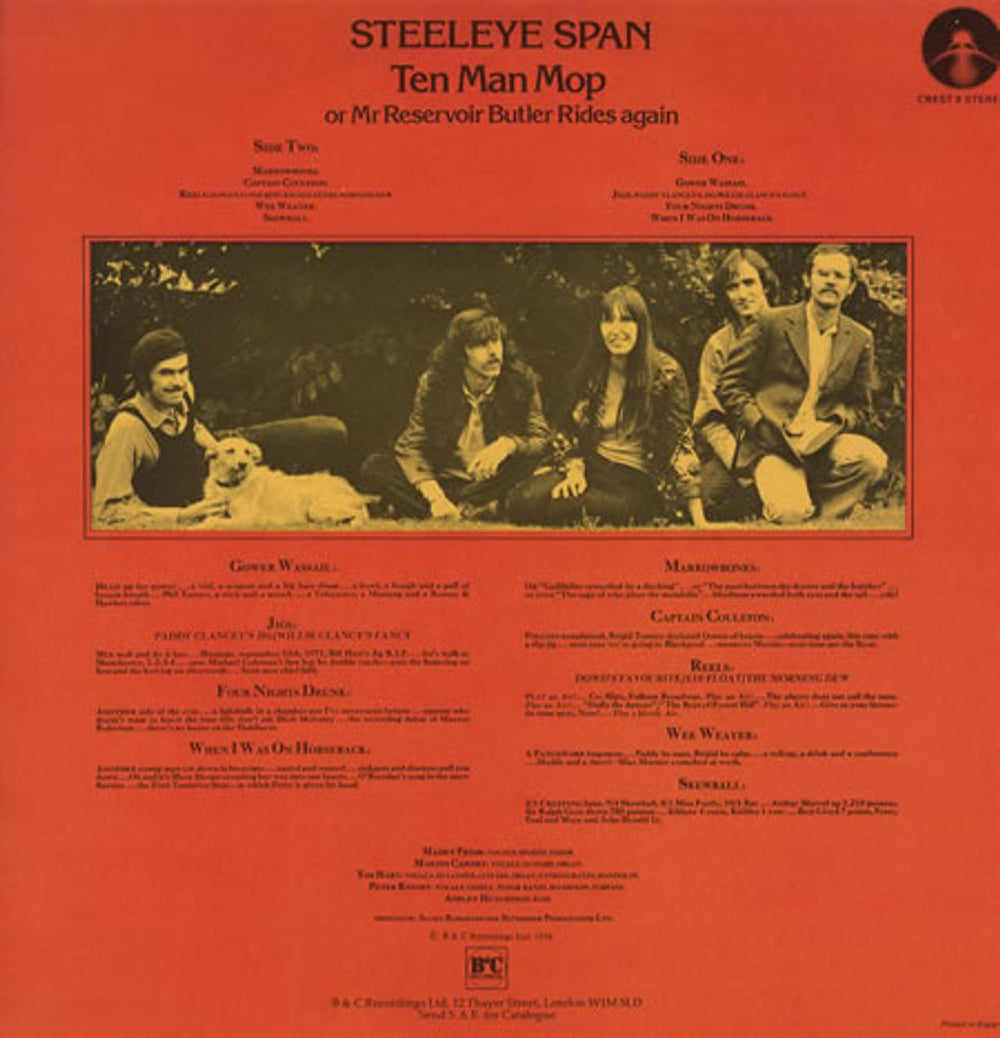 Steeleye Span Ten Man Mop Or Mr Reservoir Butler Rides Again - 3rd Issue UK vinyl LP album (LP record) SSPLPTE236466