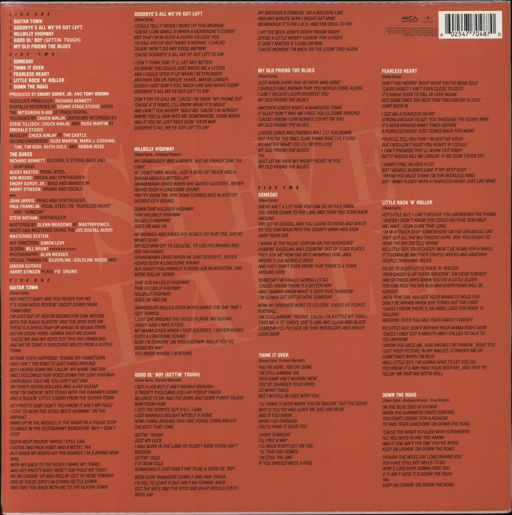 Steve Earle Guitar Town - 180 Gram Vinyl - Sealed UK vinyl LP album (LP record) 602547704870