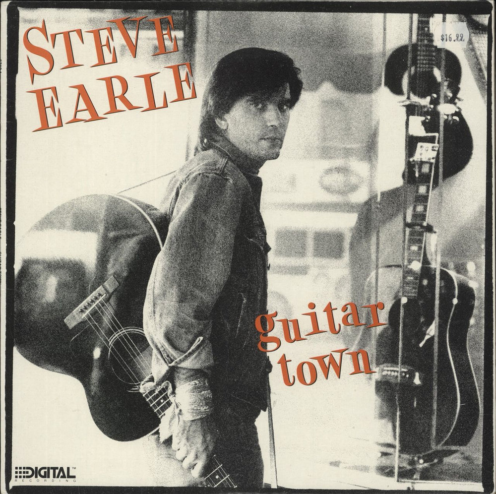 Steve Earle Guitar Town Australian vinyl LP album (LP record) 5713-1