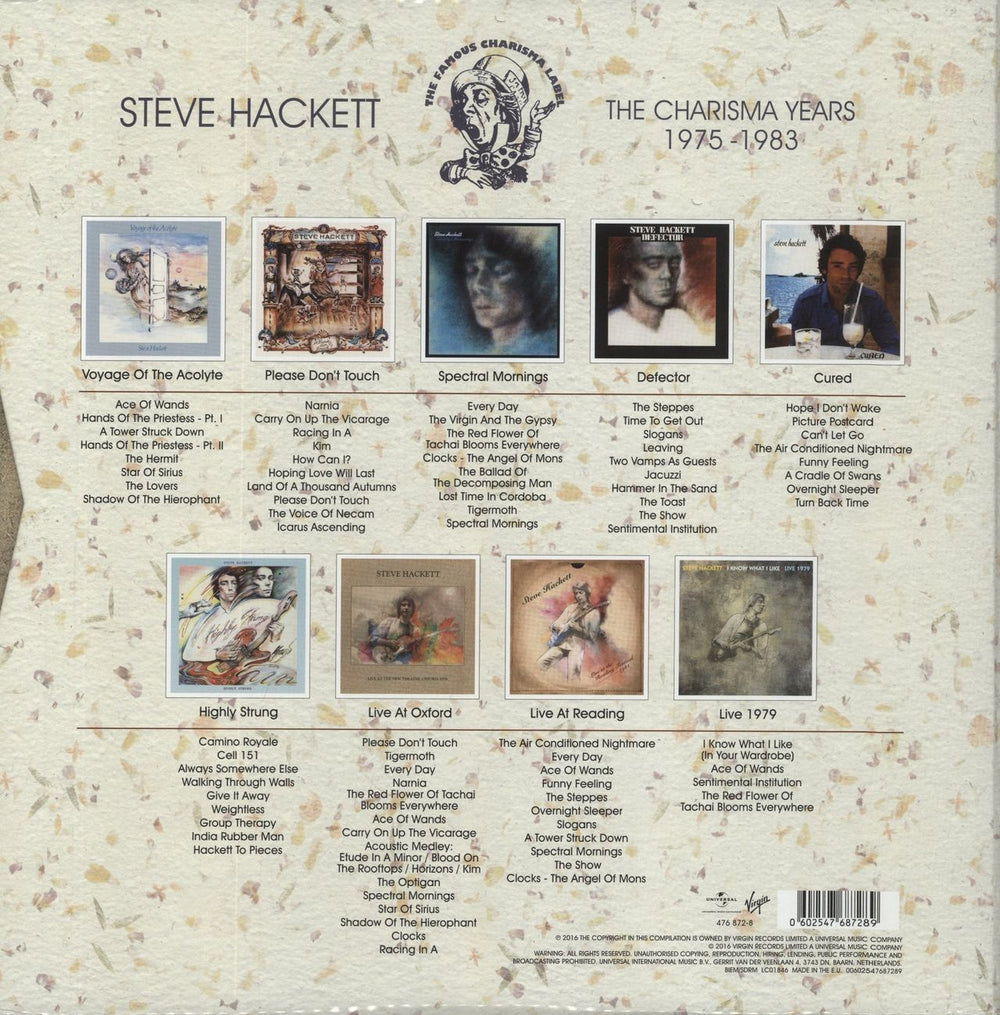 Steve Hackett The Charisma Years 1975-1983 UK Vinyl Box Set 602547687289