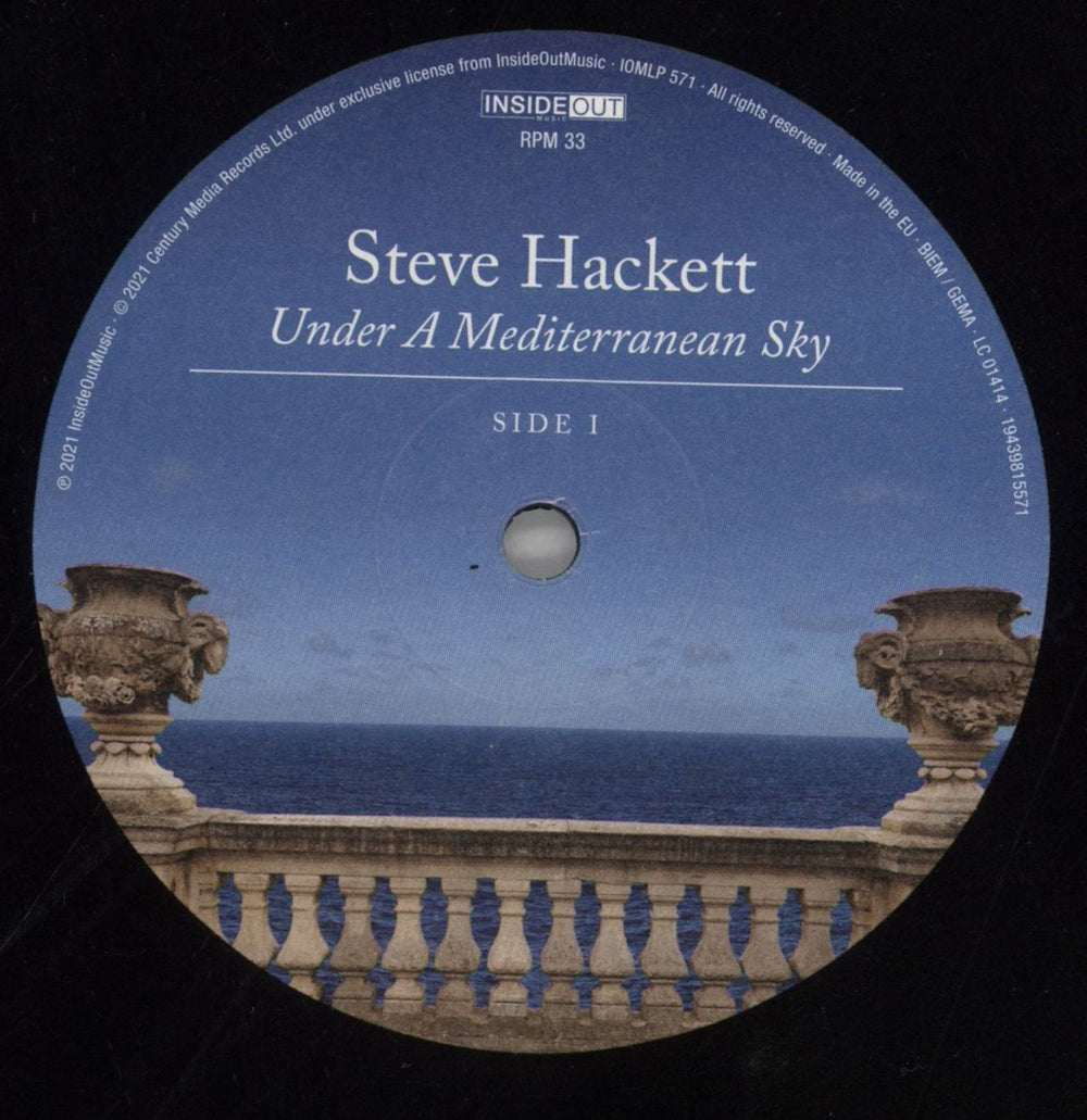 Steve Hackett Under A Mediterranean Sky - 180 Gram Etched UK 2-LP vinyl record set (Double LP Album) SVE2LUN845861