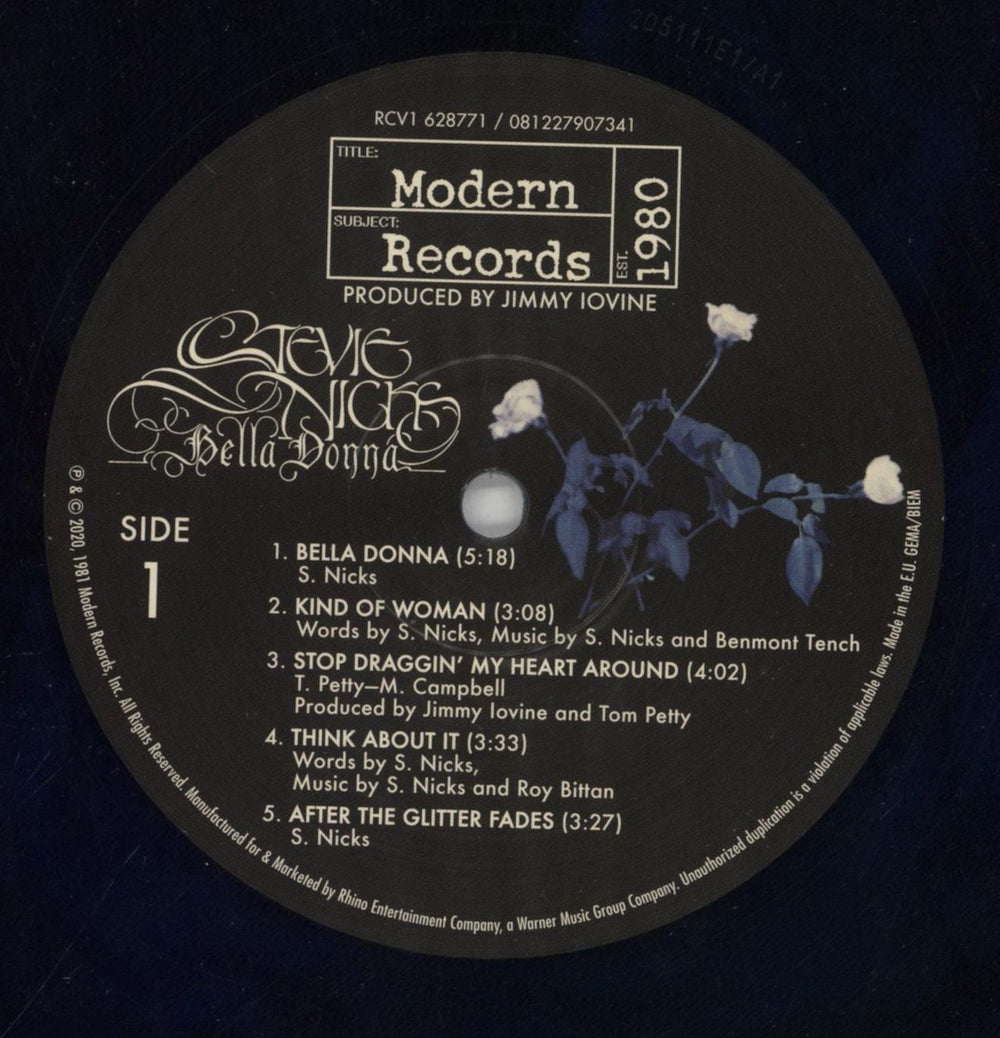 Stevie Nicks Bella Donna - Blue & Black Galaxy Vinyl UK vinyl LP album (LP record) NICLPBE850416