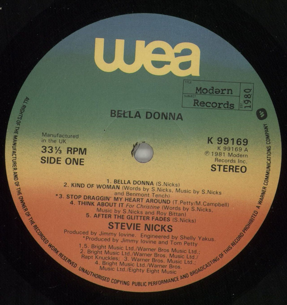 Stevie Nicks Bella Donna - EX UK vinyl LP album (LP record) NICLPBE868949