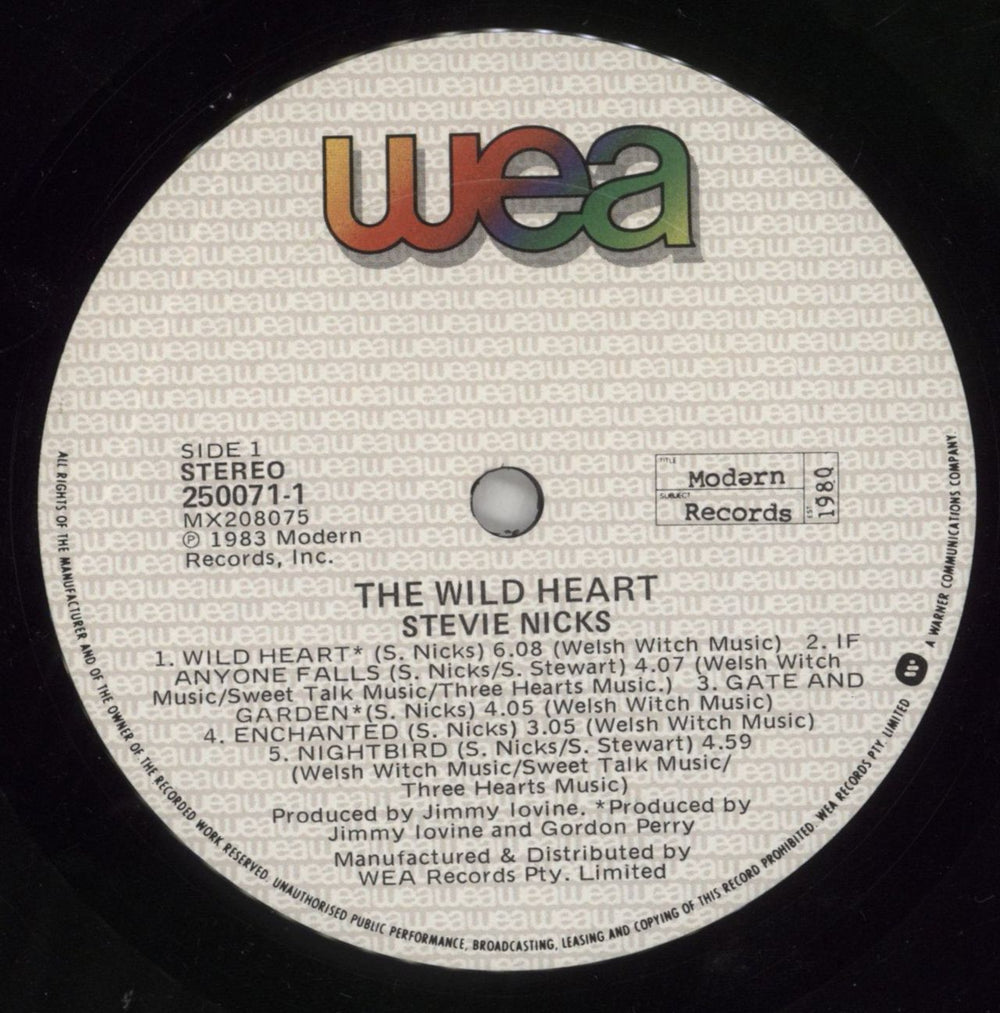 Stevie Nicks The Wild Heart Australian vinyl LP album (LP record) NICLPTH420769