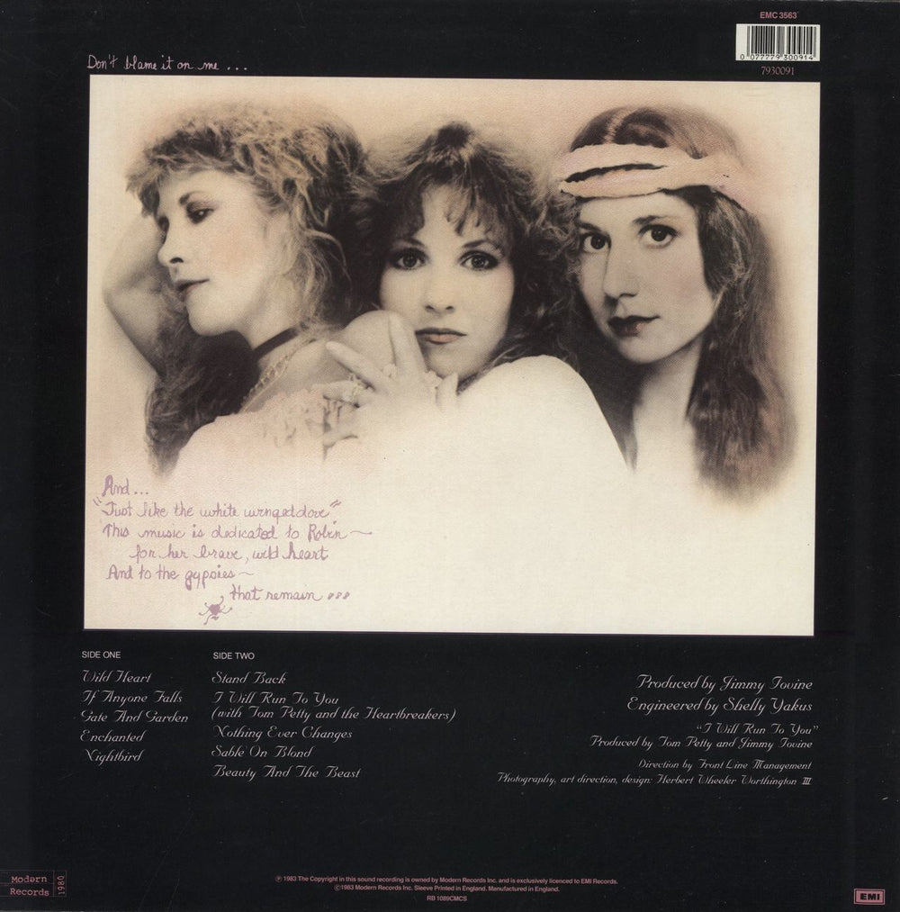 Stevie Nicks The Wild Heart UK vinyl LP album (LP record) 077779300914