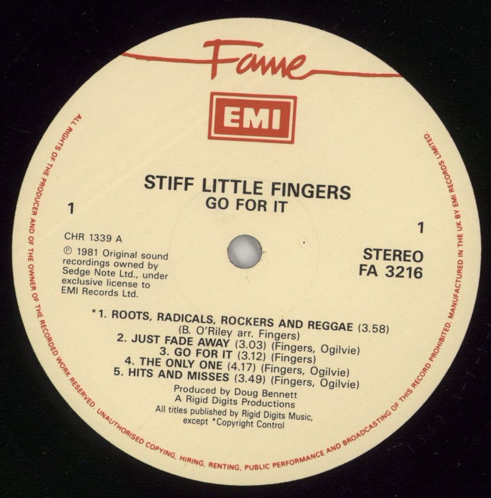 Stiff Little Fingers Go For It UK vinyl LP album (LP record) SFILPGO866241