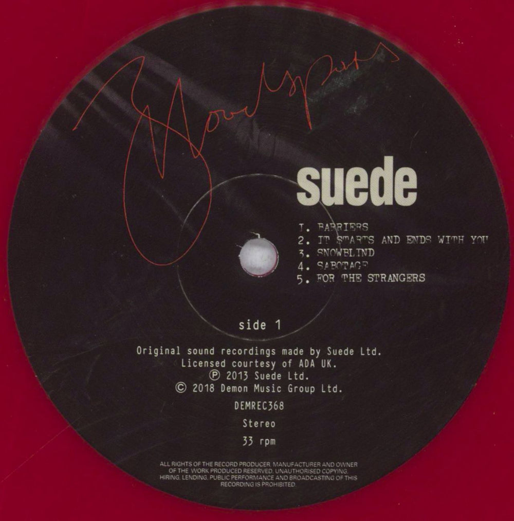 Suede Bloodsports - Red Vinyl + Poster UK vinyl LP album (LP record) SUELPBL837440