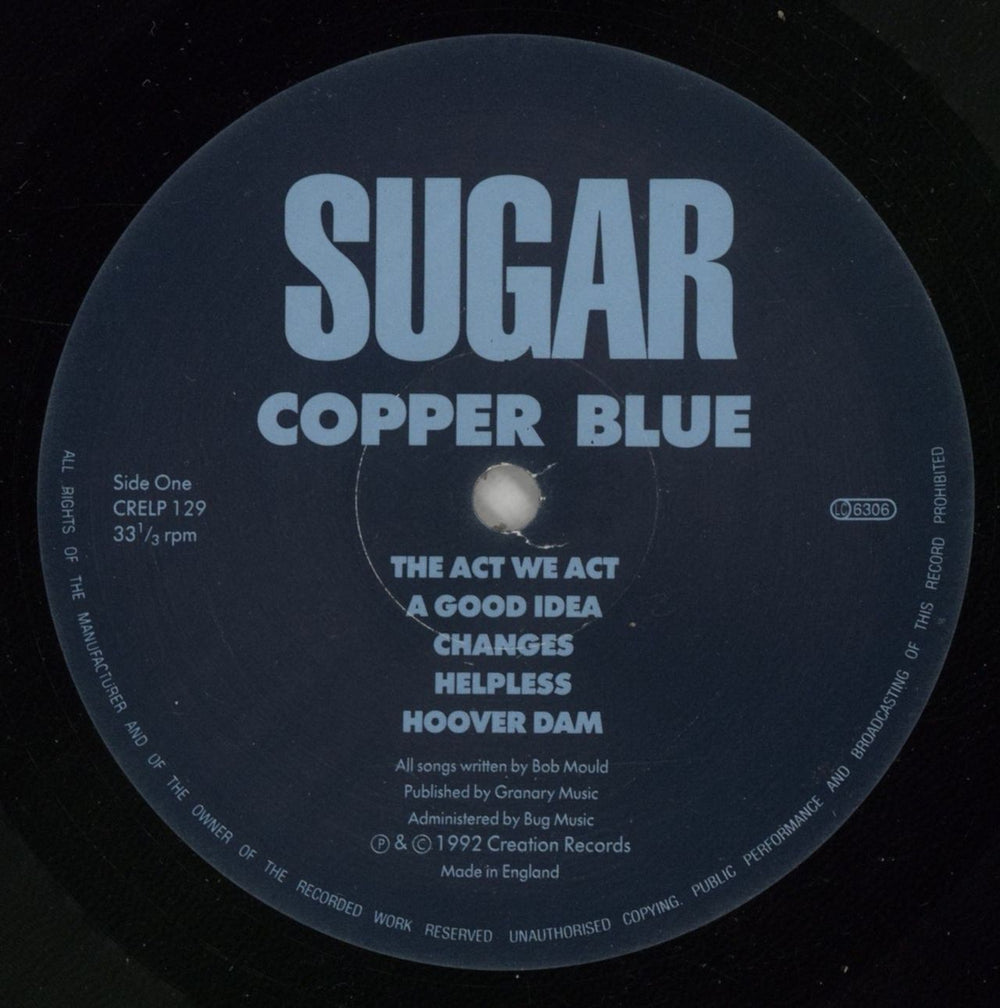 Sugar (90s) Copper Blue - 1st - EX UK vinyl LP album (LP record) SGRLPCO721100