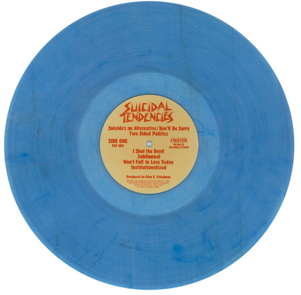 Suicidal Tendencies Suicidal Tendencies - Blue Vinyl US vinyl LP album (LP record) SUILPSU866357