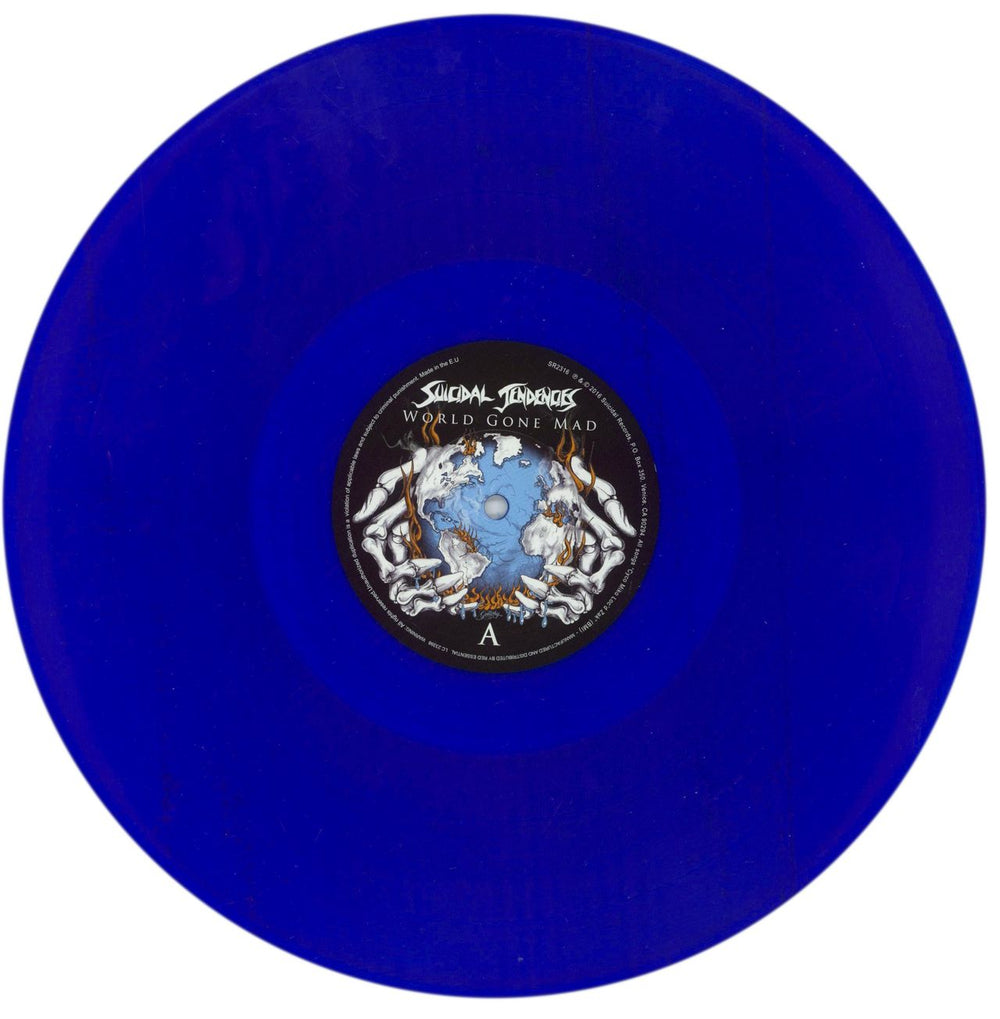 Suicidal Tendencies World Gone Mad - Blue Vinyl UK 2-LP vinyl record set (Double LP Album) SUI2LWO866344