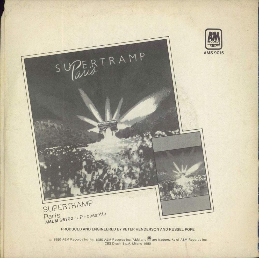 Supertramp Dreamer (Live) Italian 7" vinyl single (7 inch record / 45)