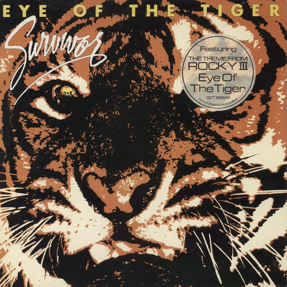 Survivor Eye Of The Tiger - Hype Stickered Sleeve UK vinyl LP album (LP record) SCT85845