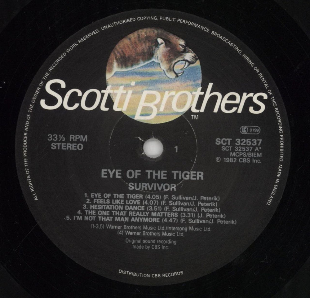 Survivor Eye Of The Tiger UK vinyl LP album (LP record) SURLPEY780631