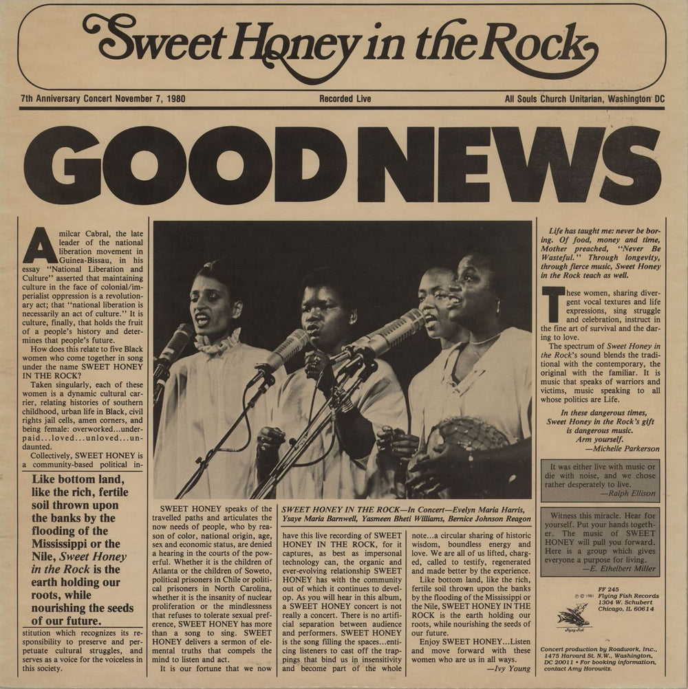 Sweet Honey In The Rock Good News US vinyl LP album (LP record) FF245