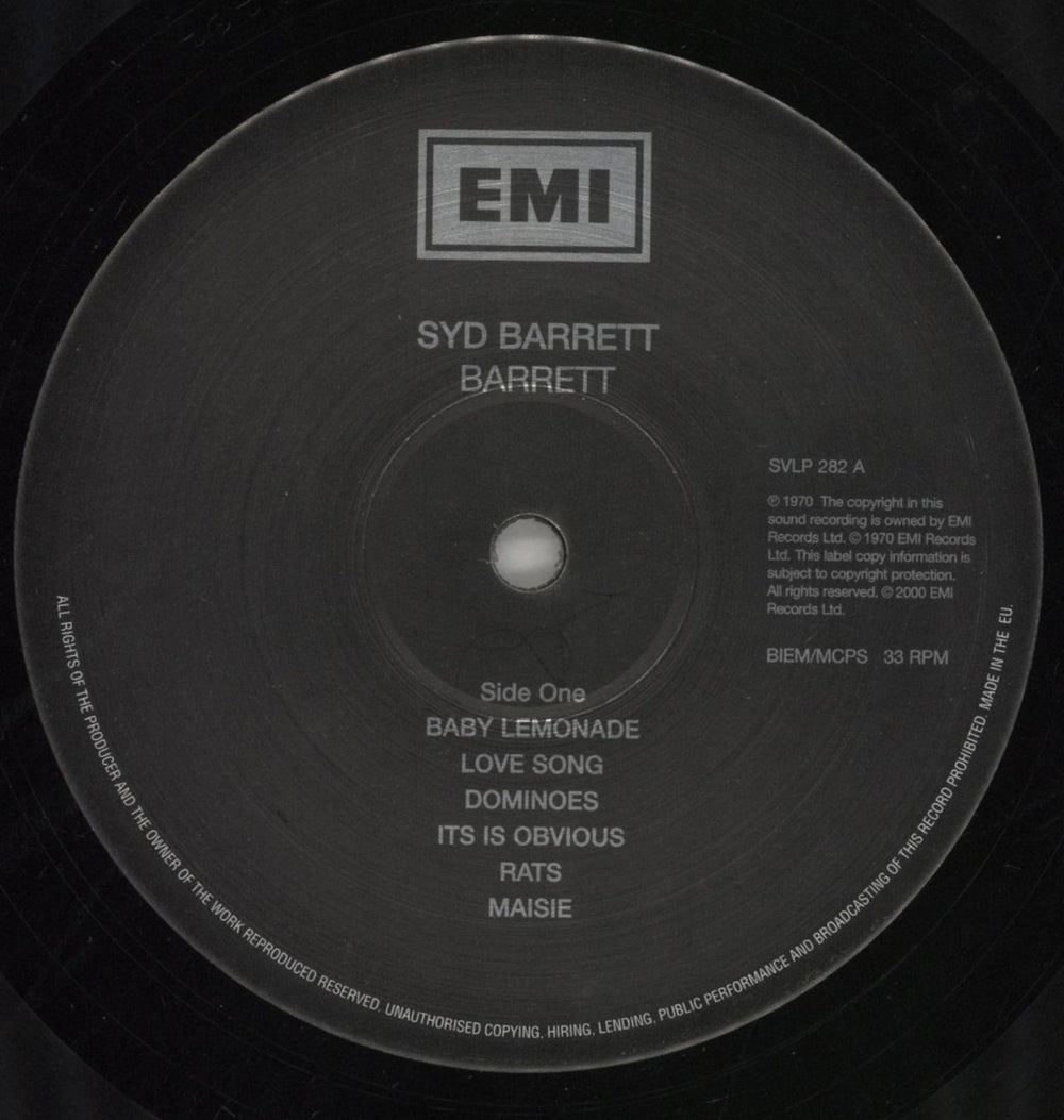 Syd Barrett Barrett - 180gm - Opened Copy UK vinyl LP album (LP record) SYDLPBA859703