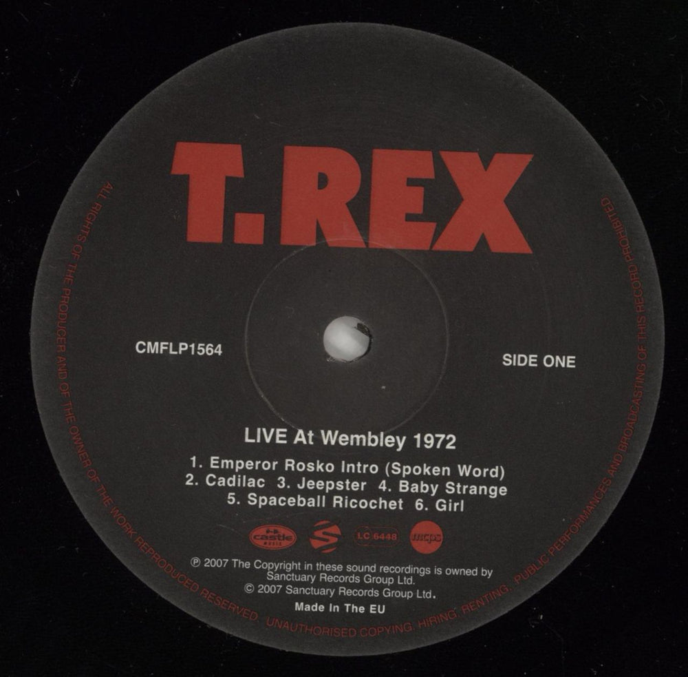 T-Rex / Tyrannosaurus Rex Live At Wembley 1972 UK vinyl LP album (LP record) REXLPLI413312