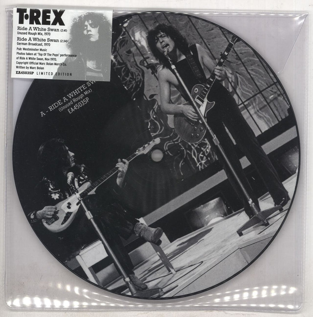 T-Rex / Tyrannosaurus Rex Ride A White Swan - Sealed UK 7" vinyl picture disc (7 inch picture disc single) EA45035P