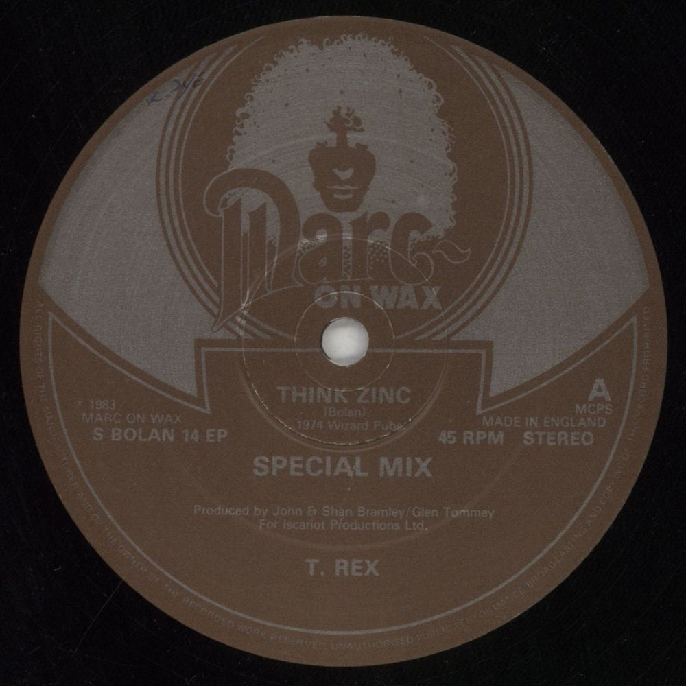 T-Rex / Tyrannosaurus Rex Think Zinc (Special Mix) UK 12" vinyl single (12 inch record / Maxi-single) REX12TH281237