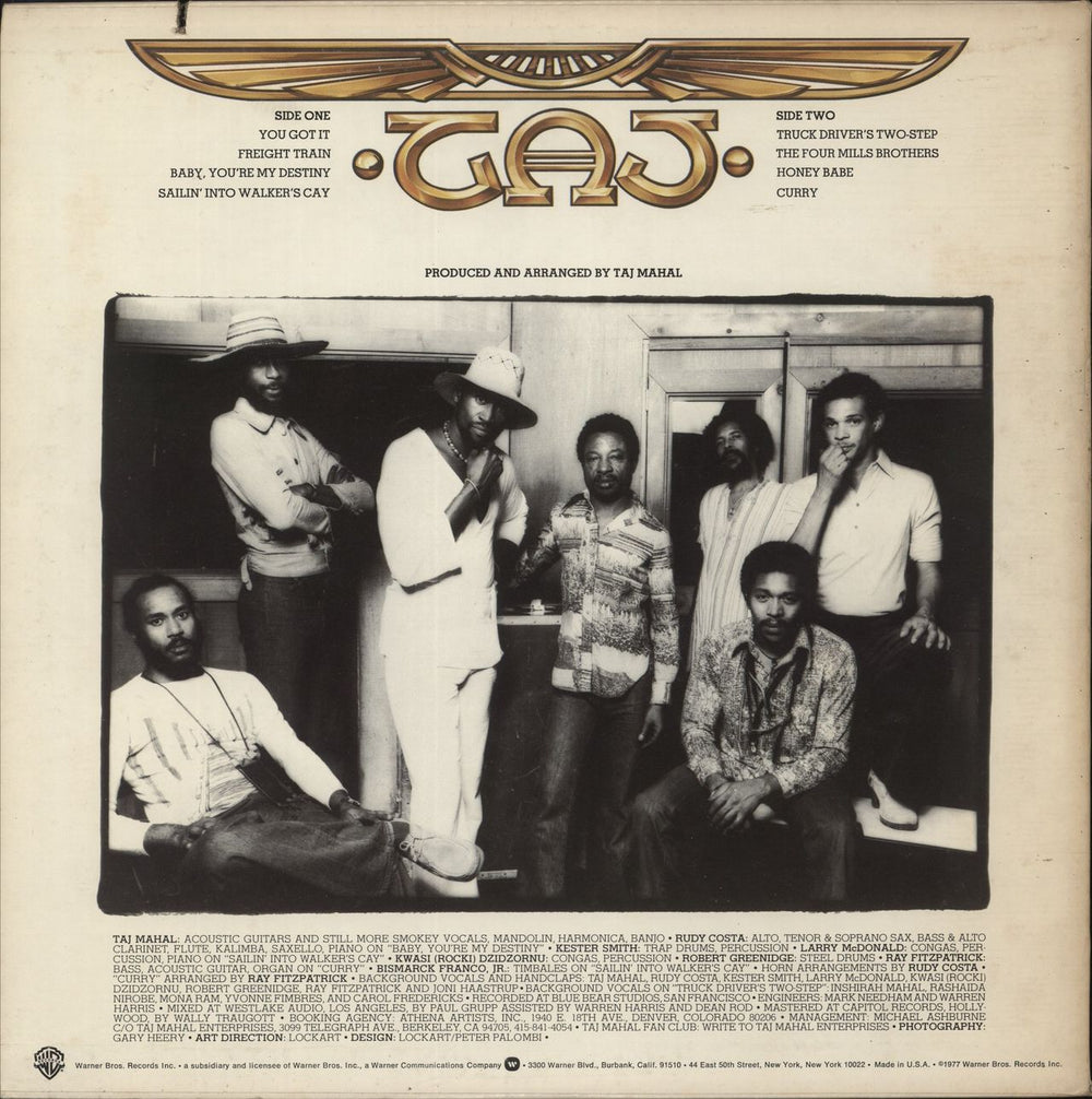 Taj Mahal Music Fuh Ya' (Musica Para Tu) US vinyl LP album (LP record)