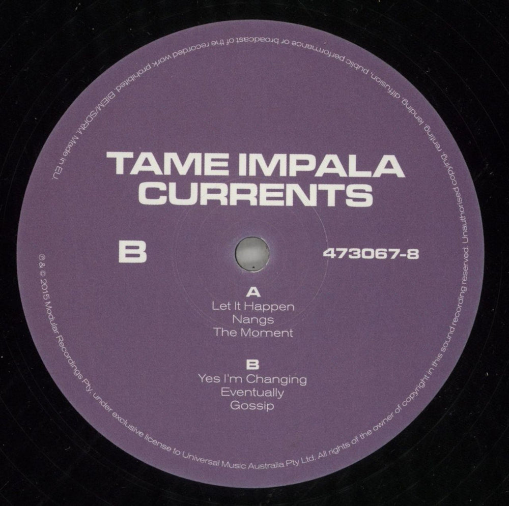 Tame Impala Currents UK 2-LP vinyl record set (Double LP Album) X9V2LCU674483