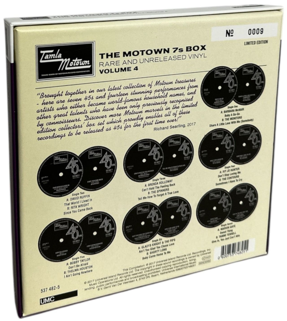 Tamla Motown The Motown 7s Box - Rare And Unreleased Vinyl: Volume 4 - Numbered UK 7" single box set 600753748251