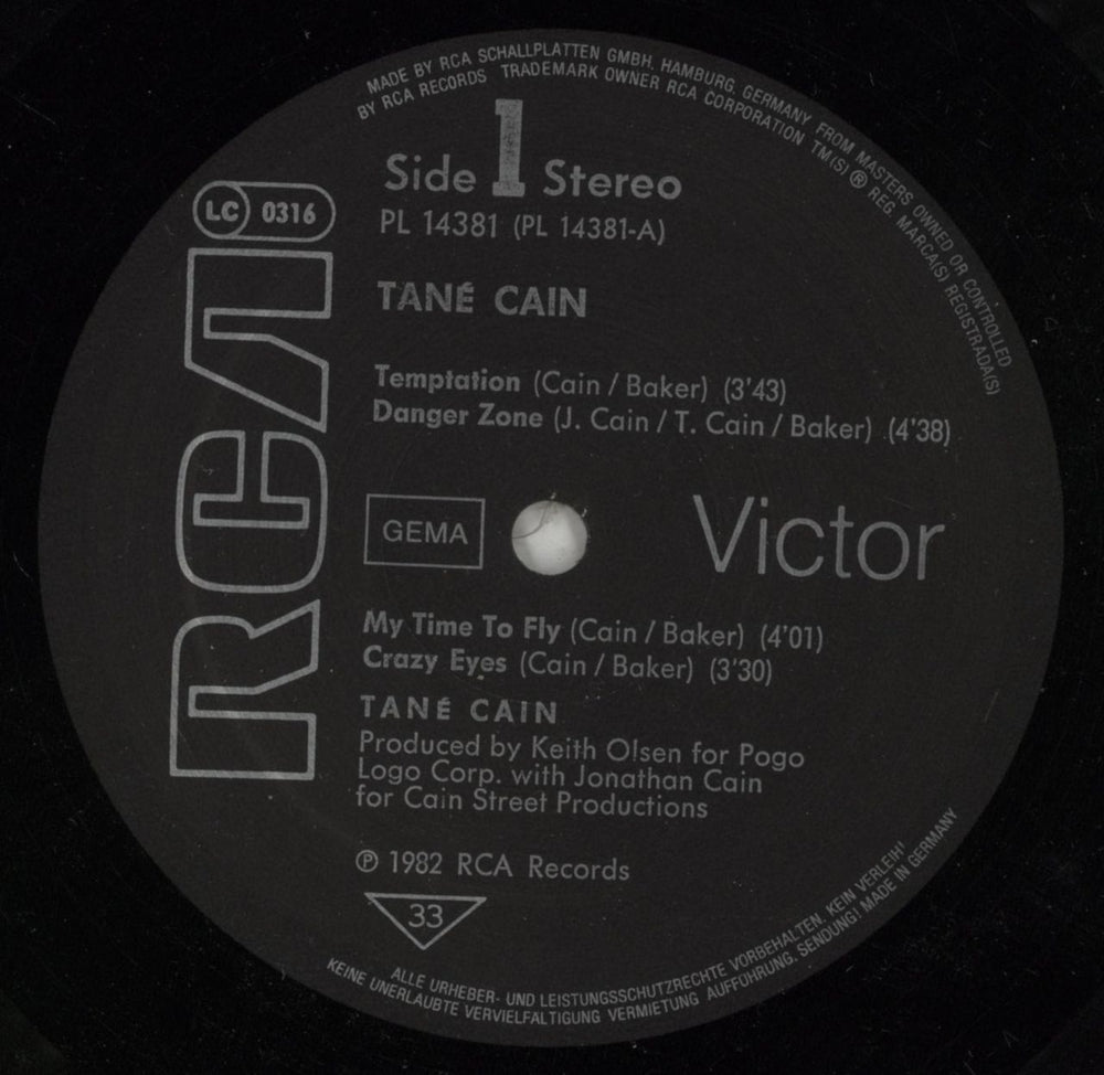 Tane Cain Tane Cain German vinyl LP album (LP record) UDNLPTA547410