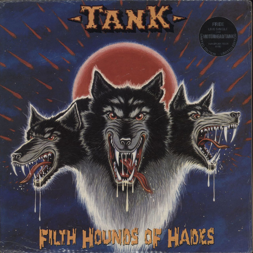 Tank Filth Hounds Of Hades - Open Stickered Shrink + 7" UK vinyl LP album (LP record) KAMLP1