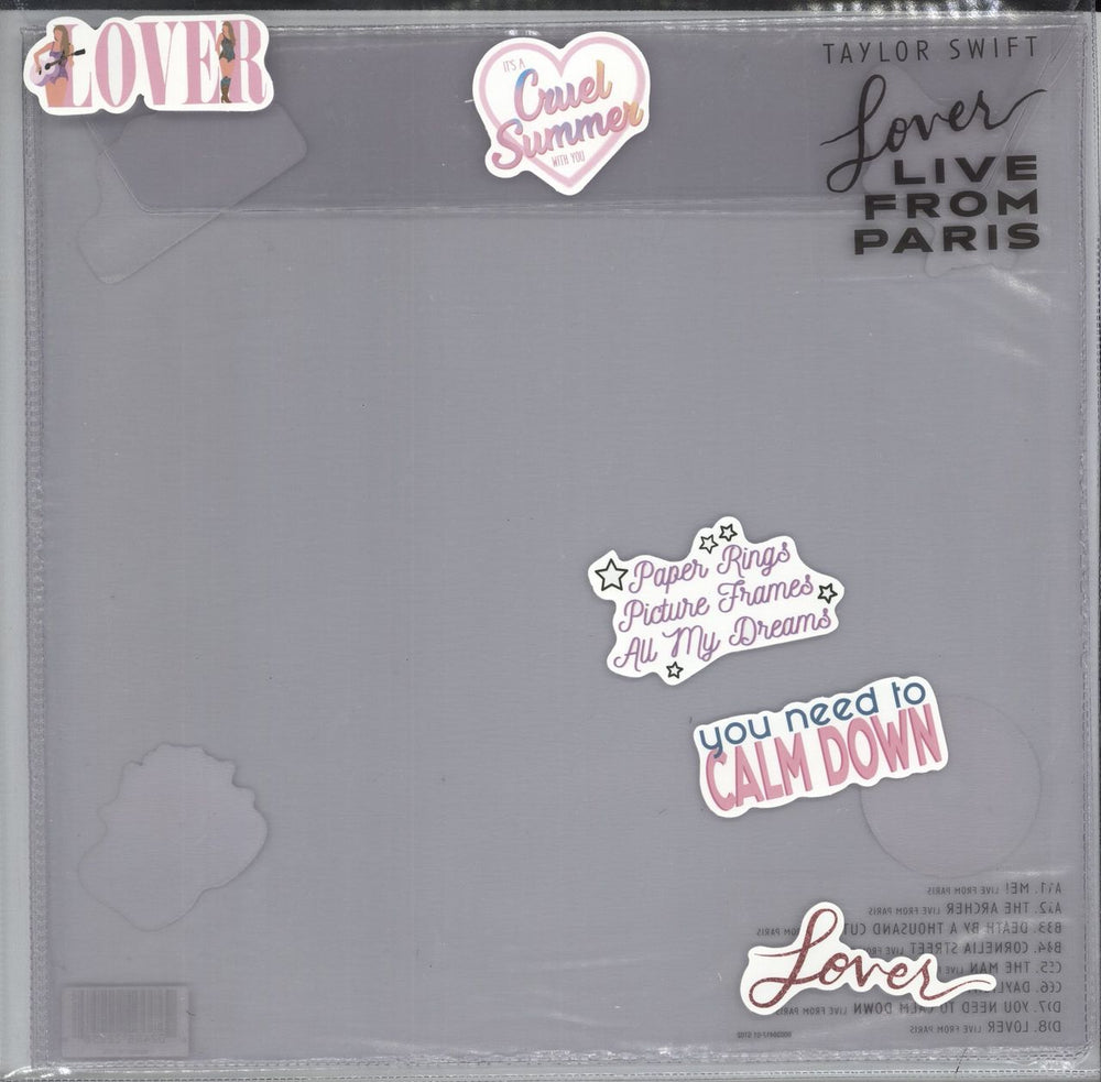 Taylor Swift Lover (Live From Paris) - 1st - 2 x 8" Heart-Shaped Pink & Baby Blue Marbled Vinyl US 8" vinyl single (8 inch record) B0036417-01