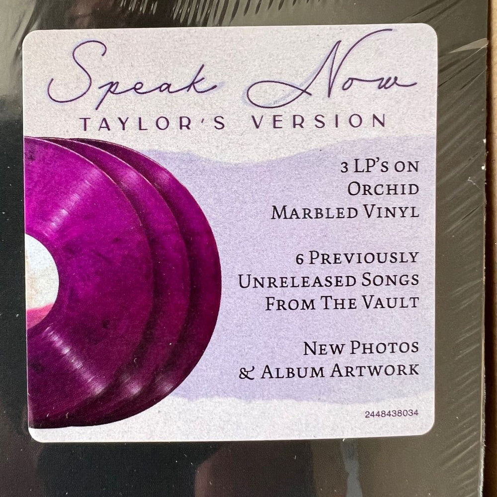 Taylor Swift Speak Now (Taylor's Version) - Orchid Marbled Vinyl - Sealed UK 3-LP vinyl record set (Triple LP Album) 602448438034