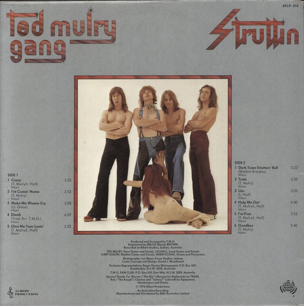 Ted Mulry Gang Struttin Australian vinyl LP album (LP record)