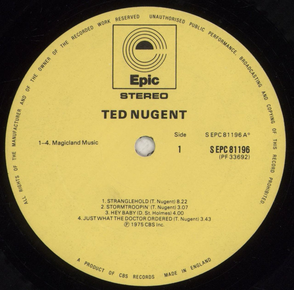 Ted Nugent Ted Nugent - 1st UK vinyl LP album (LP record) TEDLPTE149646