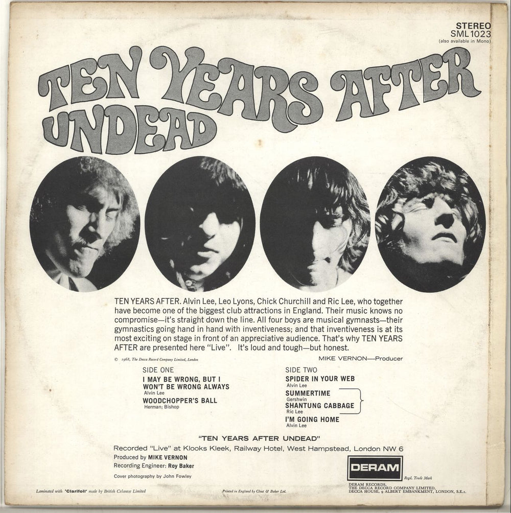 Ten Years After Undead - 1st - EX UK vinyl LP album (LP record)