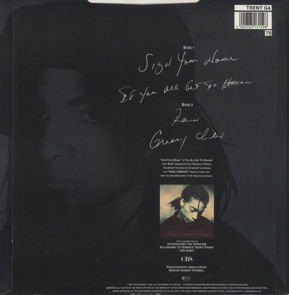 Terence Trent D'Arby Sign Your Name - Lee Scratch Perry Remixes UK 10" vinyl single (10 inch record) 5099765131598