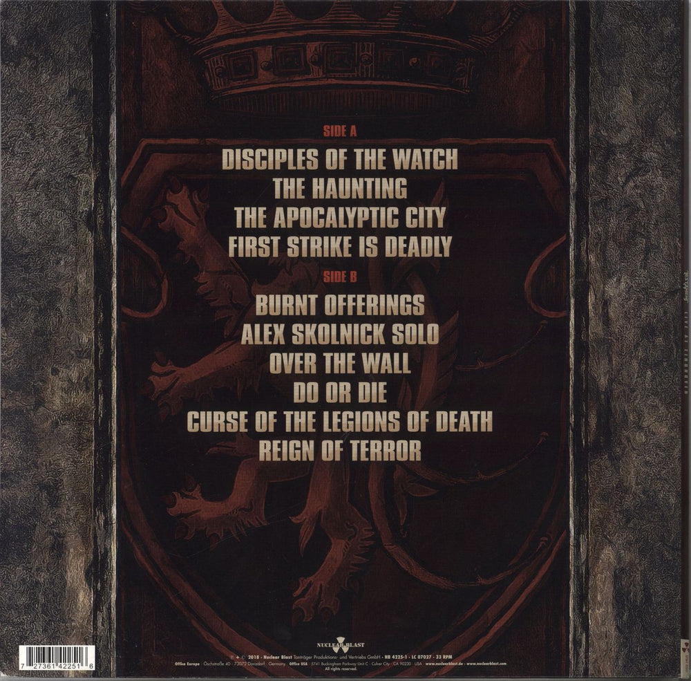 Testament Live At Eindhoven UK vinyl LP album (LP record) 727361422516