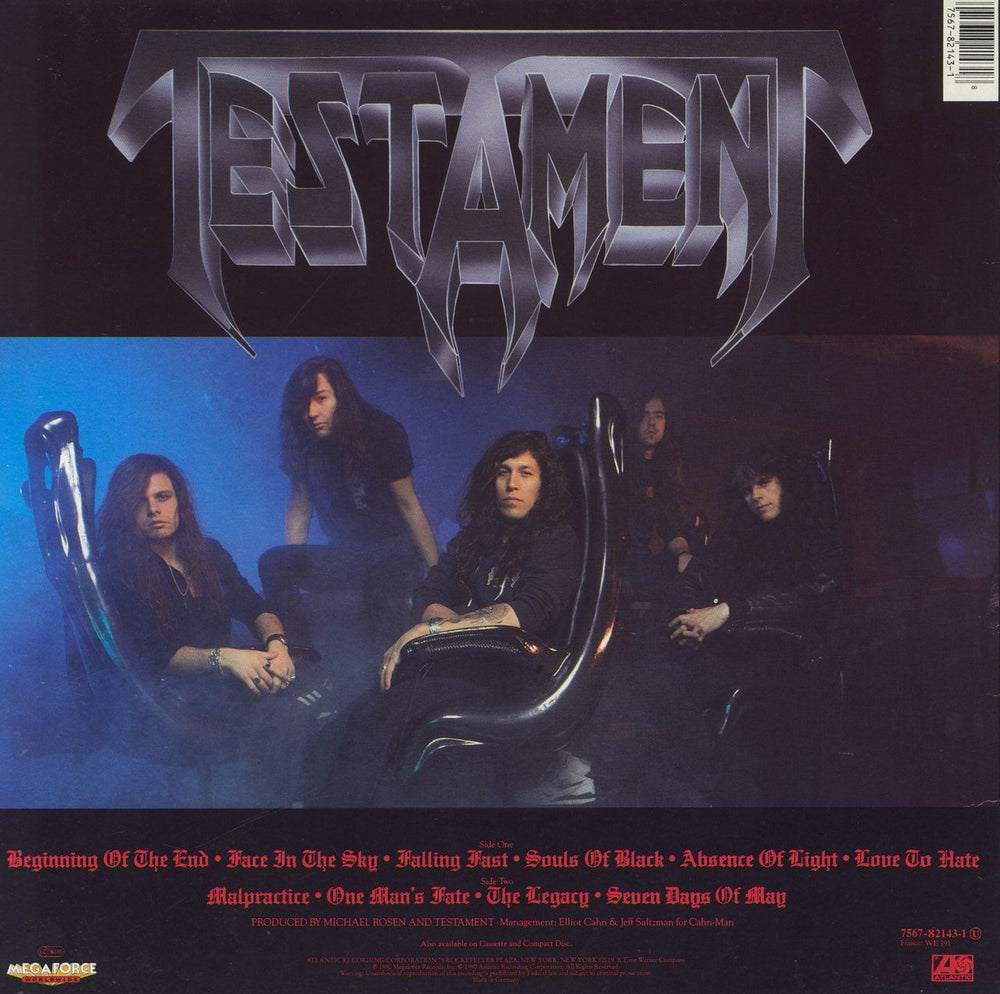 Testament Souls Of Black - EX German vinyl LP album (LP record) 075678214318