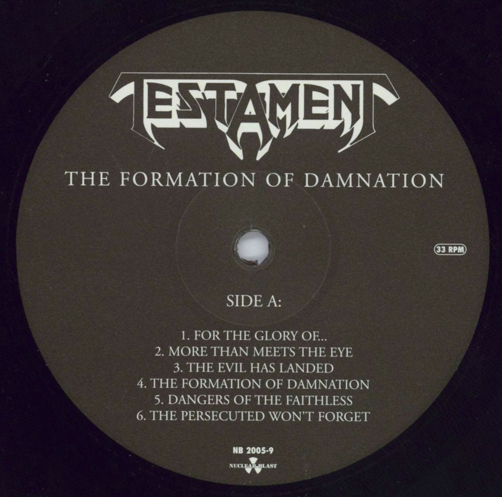 Testament The Formation Of Damnation German vinyl LP album (LP record) EN1LPTH819882