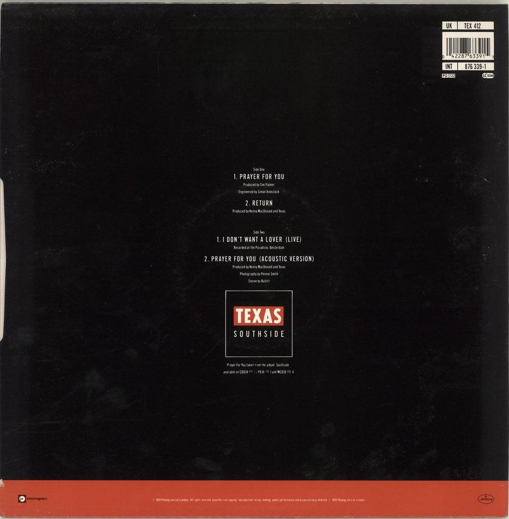 Texas Prayer For You UK 12" vinyl single (12 inch record / Maxi-single) 042287633915