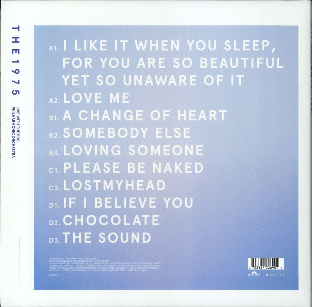 The 1975 Live With The BBC Philharmonic Orchestra - Clear Vinyl - RSD 2023 UK 2-LP vinyl record set (Double LP Album) 602567226901