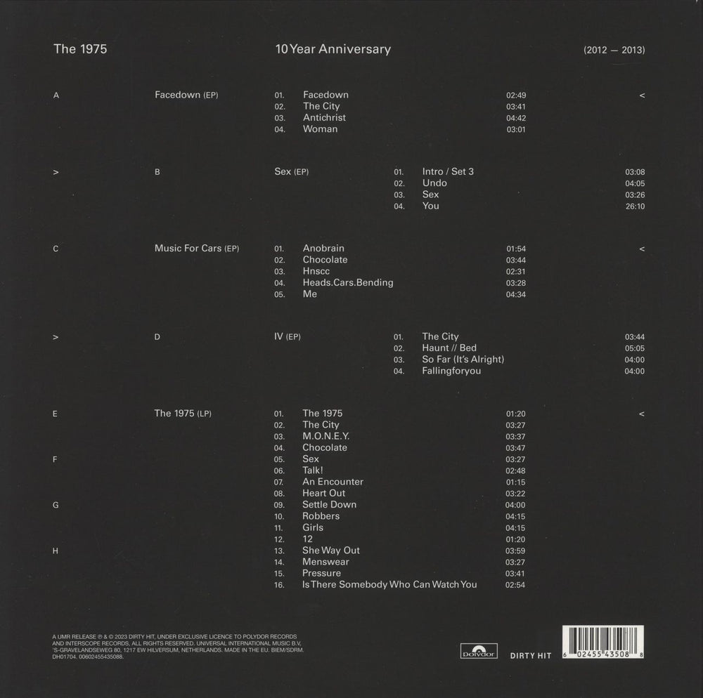 The 1975 The 1975 - 10 Year Anniversary Deluxe 4LP Edition - Hype-sticker UK 4-LP vinyl album record set 602455435088