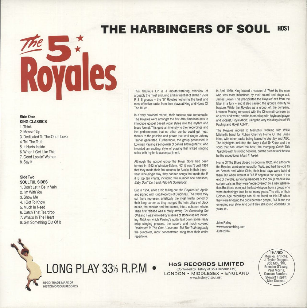 The 5 Royales The Harbingers Of Soul UK vinyl LP album (LP record)