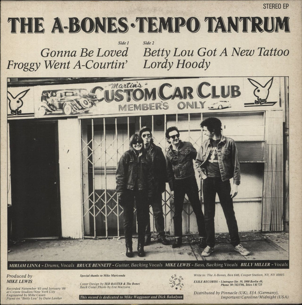 The A-Bones Tempo Tantrum UK 10" vinyl single (10 inch record)