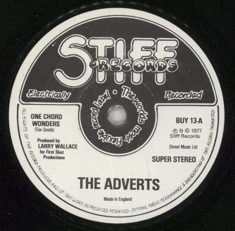 The Adverts One Chord Wonders - Solid + Picture Sleeve UK 7" vinyl single (7 inch record / 45) AVR07ON449712