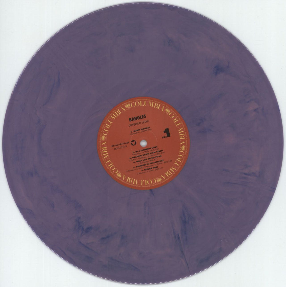 The Bangles Different Light - Pink & Purple Marbled Vinyl UK vinyl LP album (LP record) BGLLPDI880442
