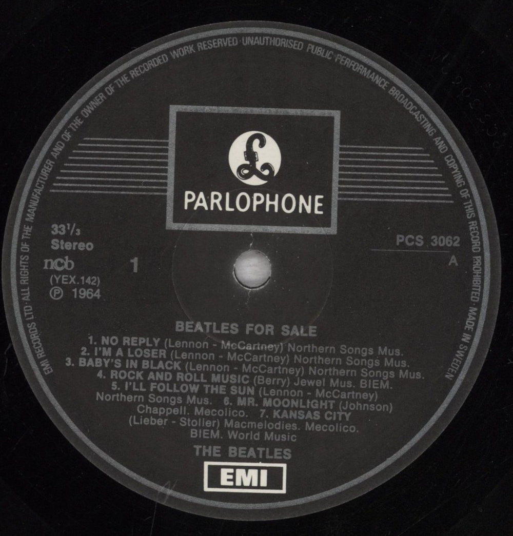 The Beatles Beatles For Sale Swedish vinyl LP album (LP record) BTLLPBE845544