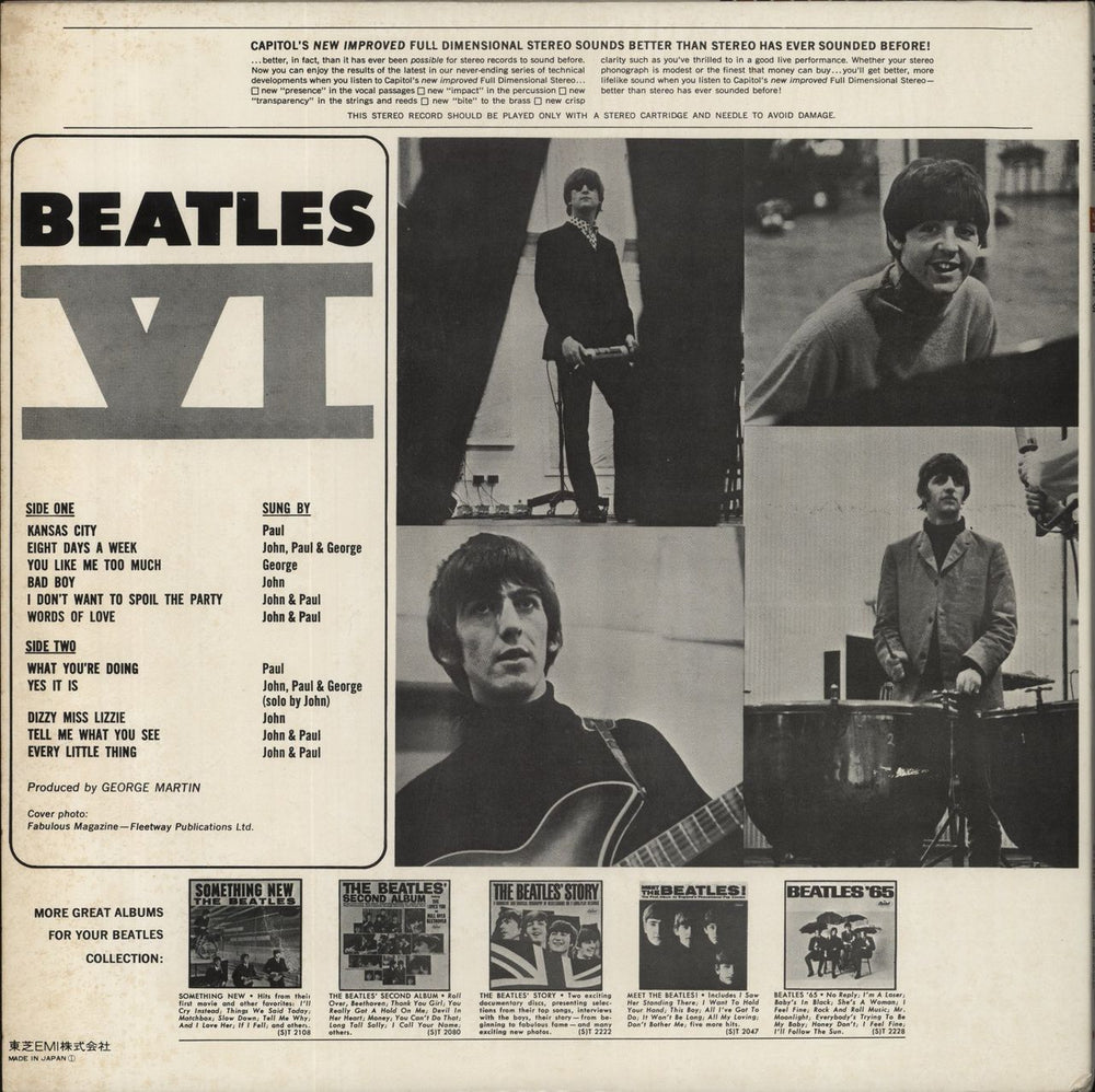 The Beatles Beatles VI + Obi Japanese vinyl LP album (LP record)