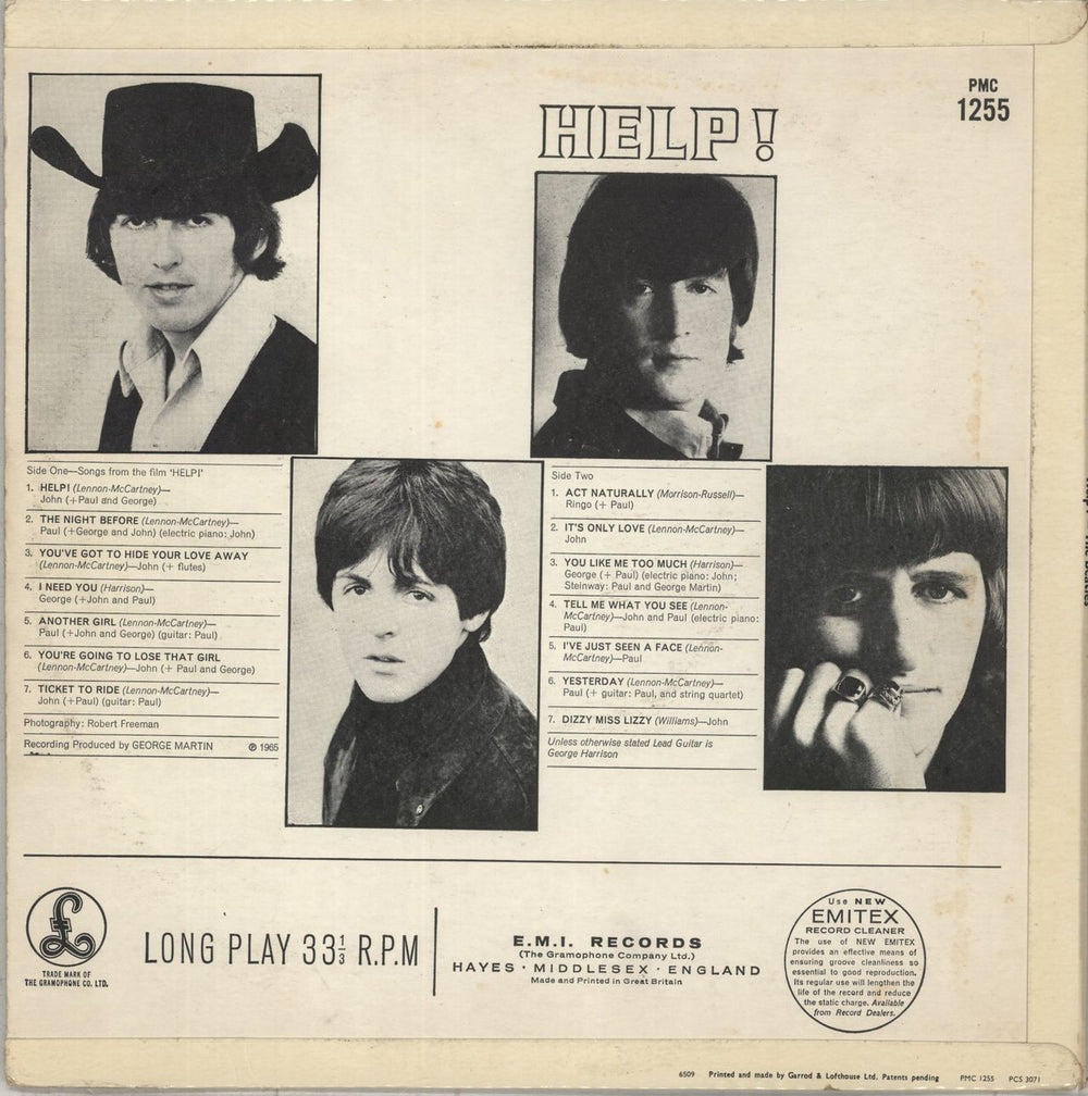 The Beatles Help! - 1st (D) - EX UK vinyl LP album (LP record)