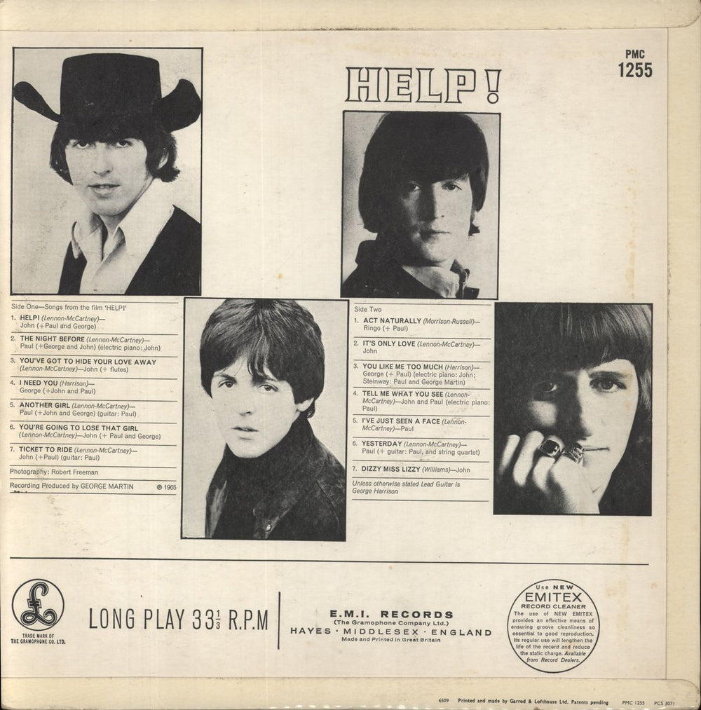 The Beatles Help! - 1st (D) - EX UK vinyl LP album (LP record)